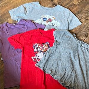 Kids Graphic T-Shirts - Red, Purple, Gray